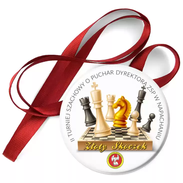 przypinka medal Drugi Turniej Szachowy Złoty Skoczek 2023