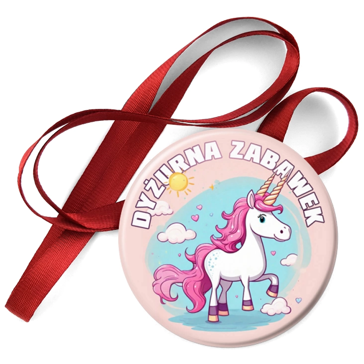 przypinka medal Dyżurna zabawek jednorożec