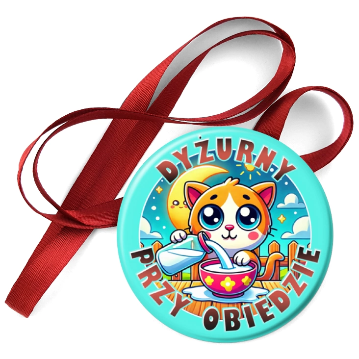 przypinka medal Dyżurny przy obiedzie kotek