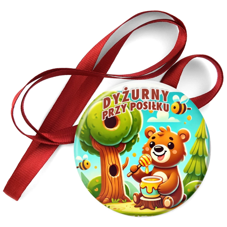 przypinka medal Dyżurny przy posiłku miś
