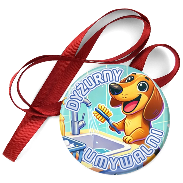 przypinka medal Dyżurny umywalni jamnik