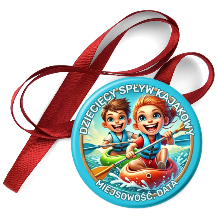 przypinka medal Dziecięcy spływ kajakowy