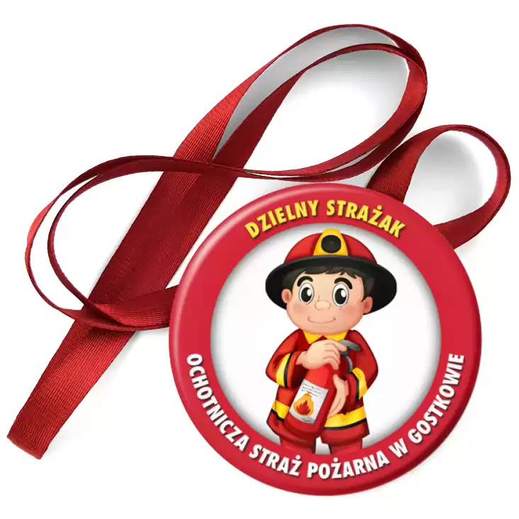 przypinka medal Dzielny Strażak OSP w Gostkowie