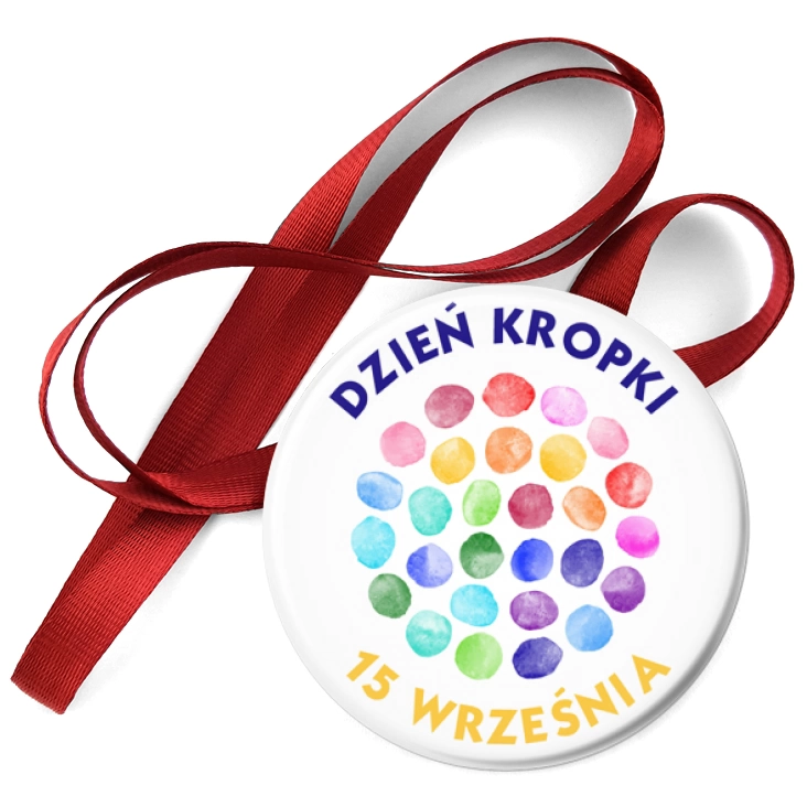 przypinka medal Dzień kropki kolorowe kropki