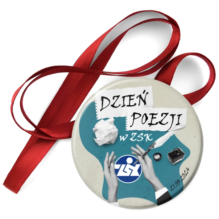 przypinka medal Dzień poezji w ZSK