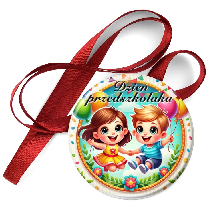 przypinka medal Dzień przedszkolaka kolorowe baloniki