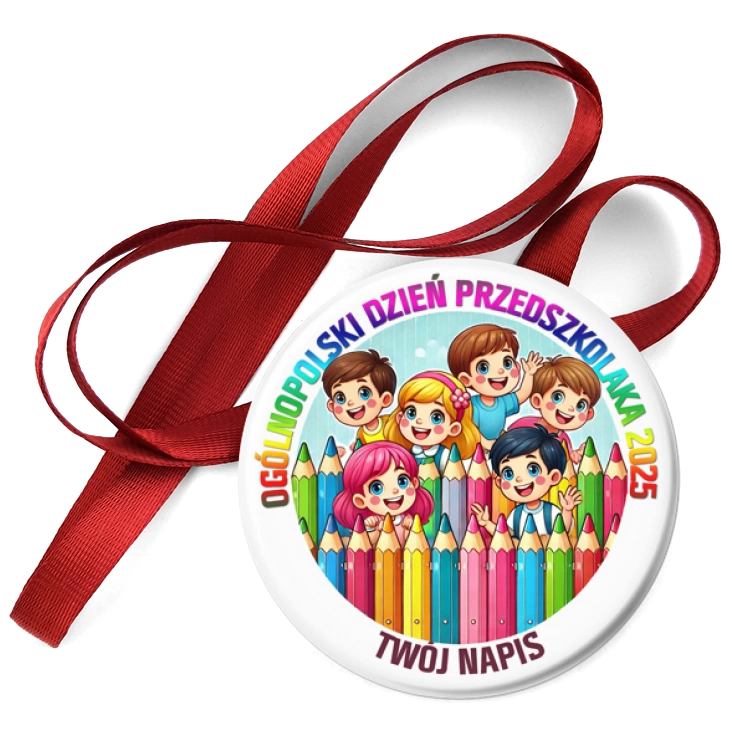 przypinka medal Dzień Przedszkolaka płotek z kredek