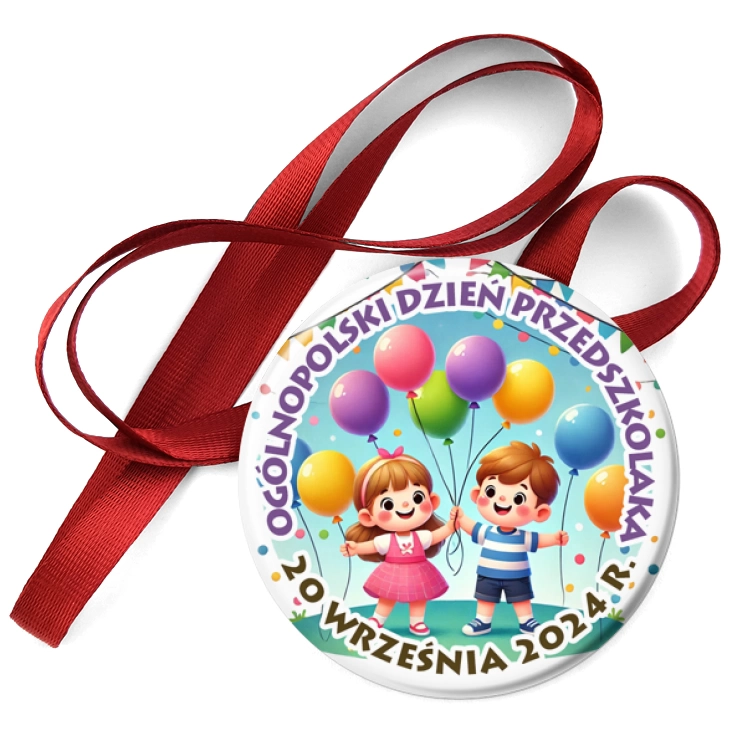 przypinka medal Dzień Przedszkolaka z balonikami