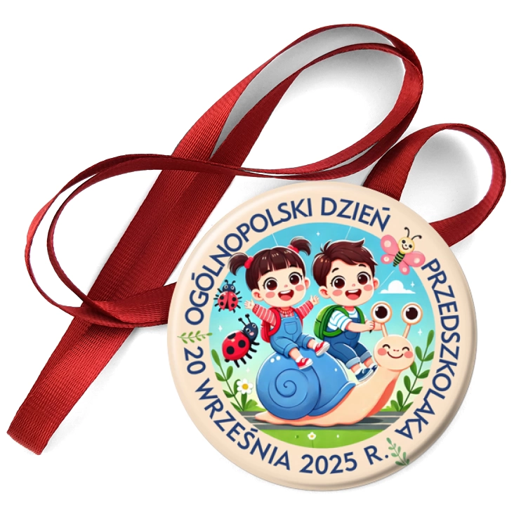 przypinka medal Dzień Przedszkolaka ze ślimakiem