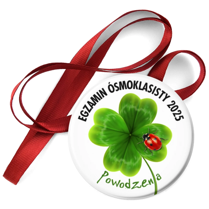 przypinka medal Egzamin Ósmoklasisty Powodzenia