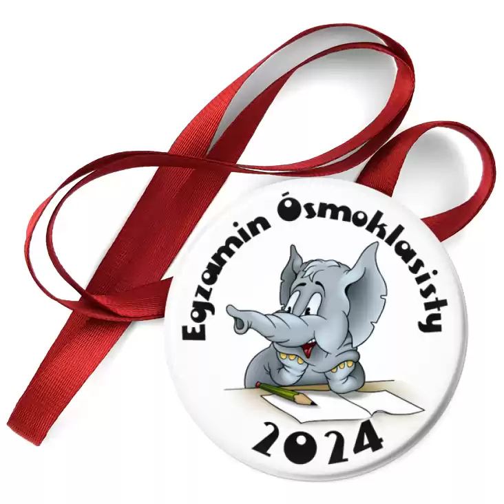 przypinka medal Egzamin ósmoklasisty słoń