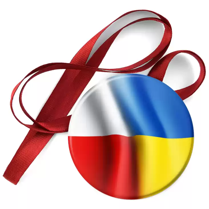 przypinka medal Flagi Polska Ukraina