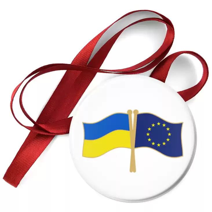 przypinka medal Flagi Ukraina Unia Europejska