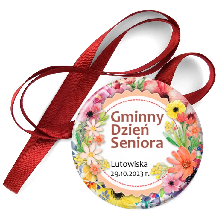 przypinka medal Gminny Dzień Seniora Lutowiska