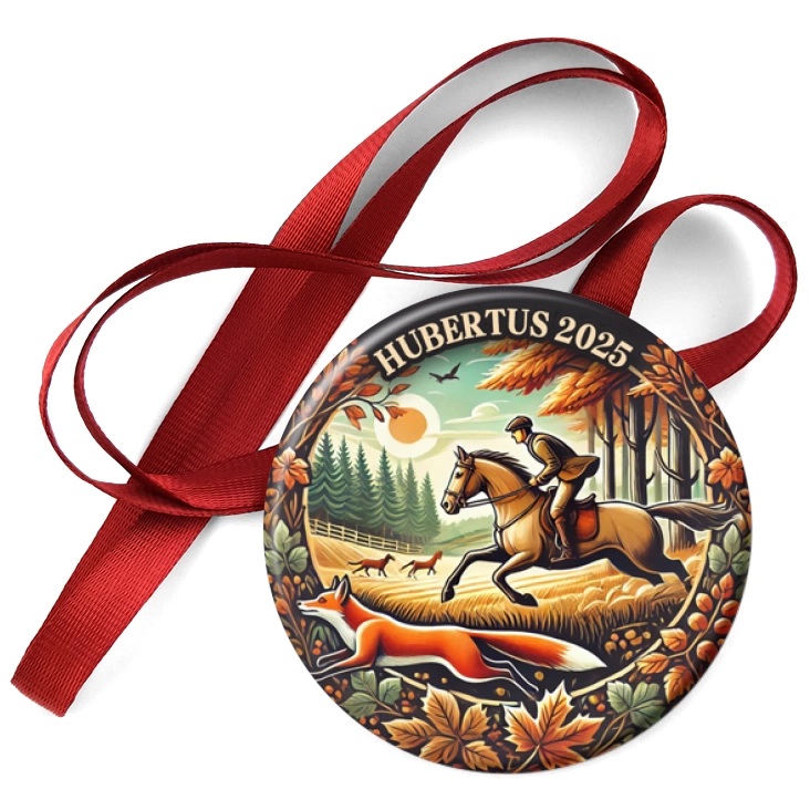 przypinka medal Hubertus pogoń za lisem