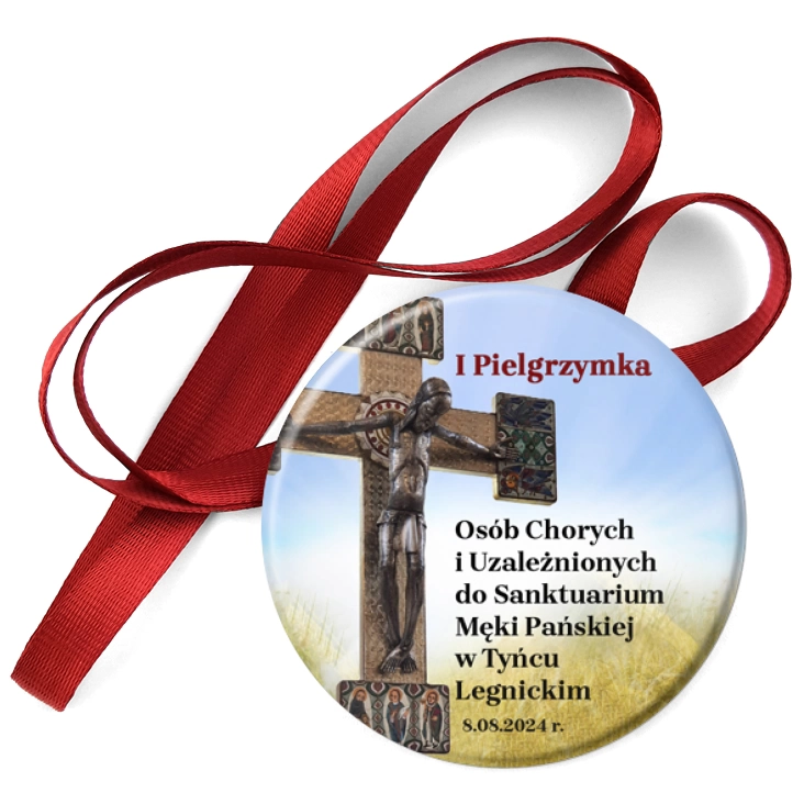 przypinka medal I Pielgrzymka Osób Chorych i Uzależnionych 2024