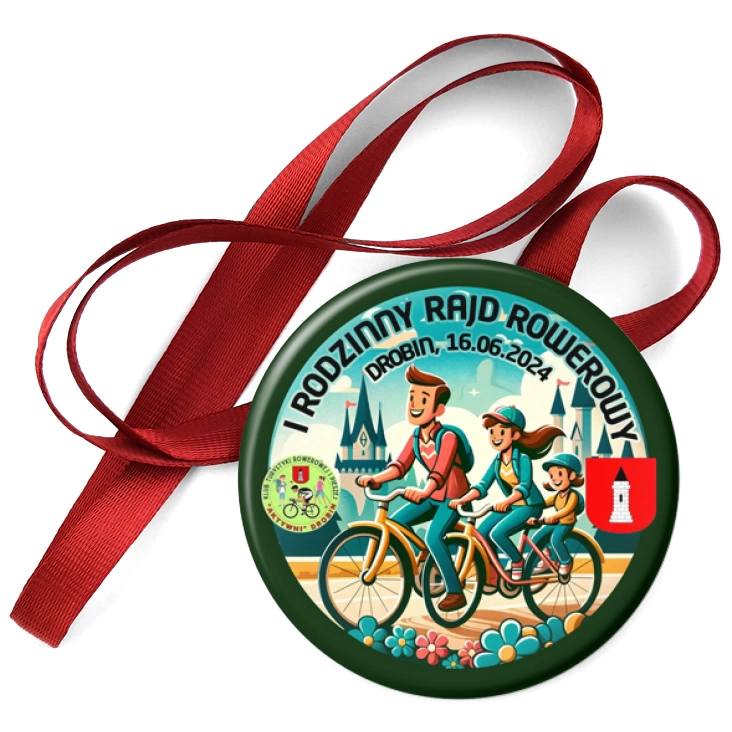 przypinka medal I Rodzinny Rajd Rowerowy Drobin