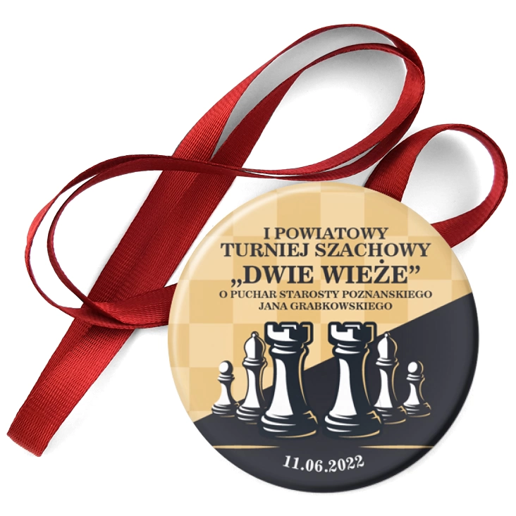 przypinka medal I Turniej Szachowy Dwie Wieże ZSP Napachanie