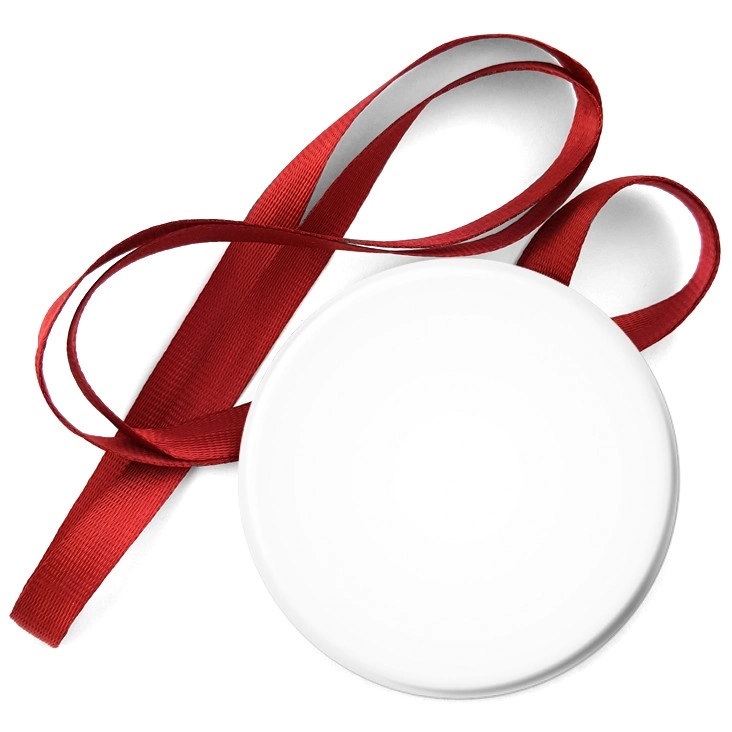 medal Identyfikator - biała przypinka