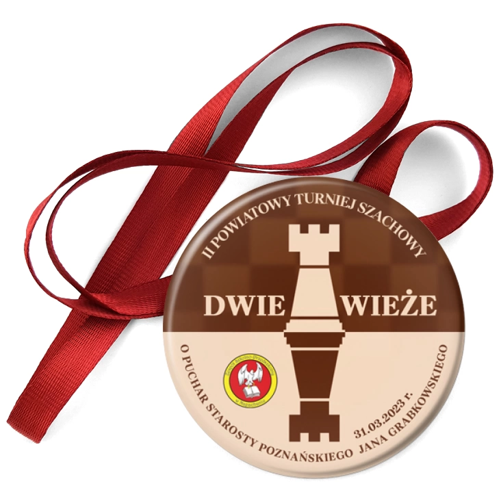 przypinka medal II Turniej Szachowy Dwie Wieże ZSP Napachanie