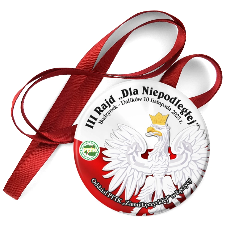 przypinka medal III Rajd dla Niepodległej PTTK Łęczyca