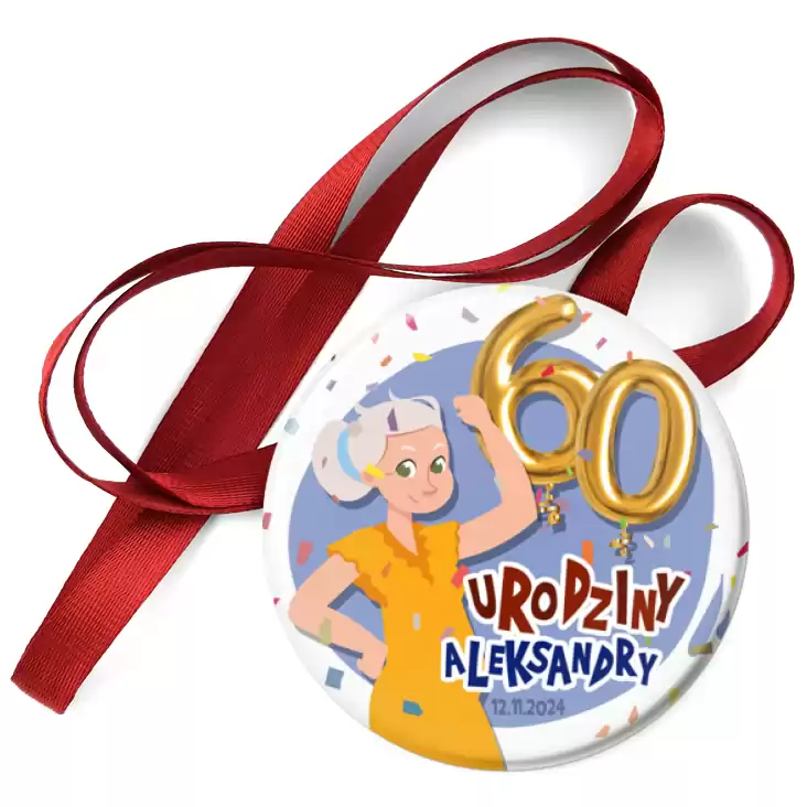 przypinka medal Impreza urodzinowa seniorki 60