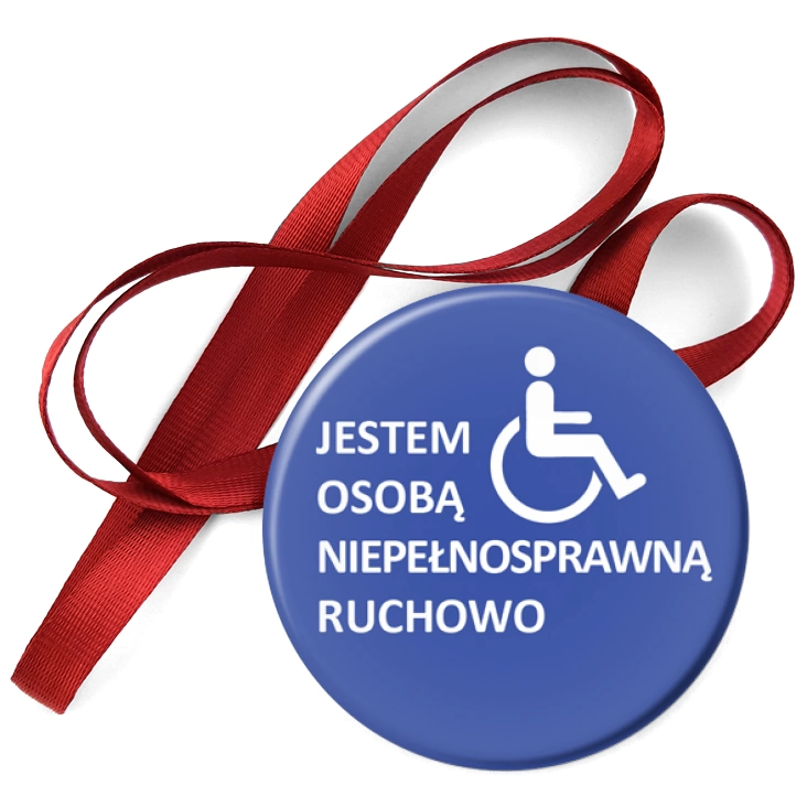 przypinka medal Jestem osobą niepełnosprawną ruchowo
