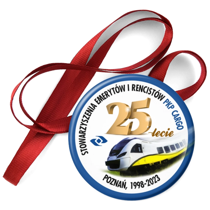 przypinka medal Jubileusz 25-lecia Stowarzyszenie Emerytów i Rencistów PKP Cargo