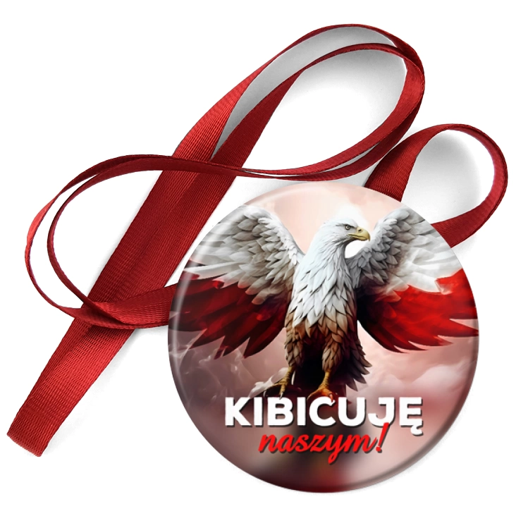 przypinka medal Kibicuję naszym z orłem
