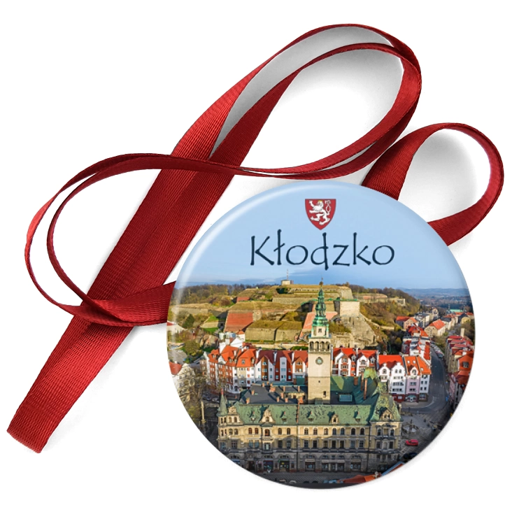 przypinka medal Kłodzko panorama miasta