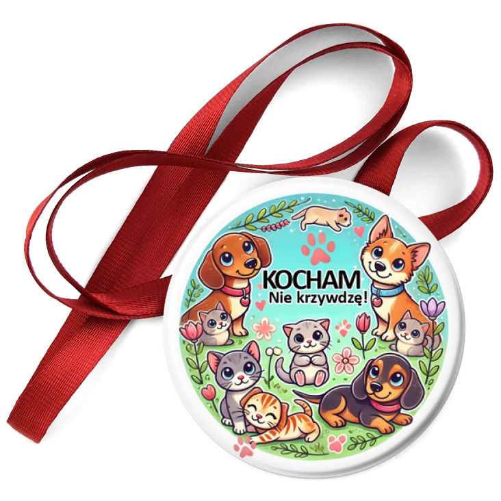 przypinka medal Kocham. Nie krzywdzę