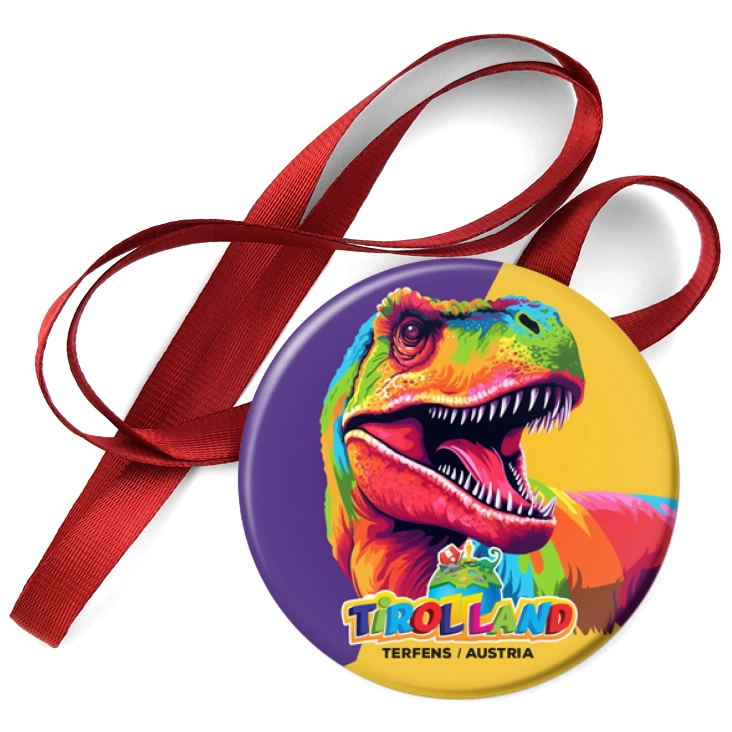 przypinka medal Kolorowy tyranozaur Tirolland