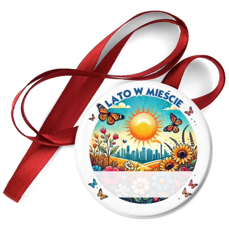 przypinka medal Lato w mieście. Miejscie na napis