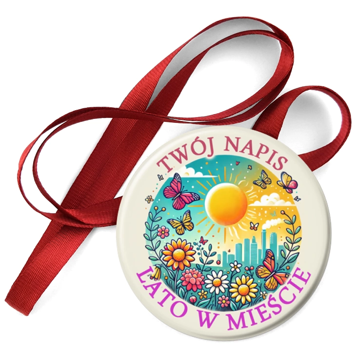 przypinka medal Lato w mieście. Twój napis