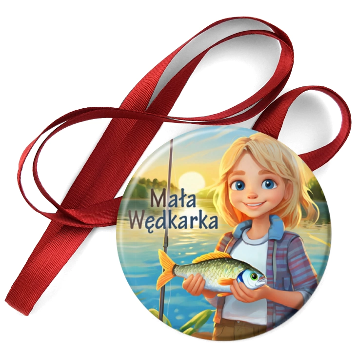 przypinka medal Mała wędkarka