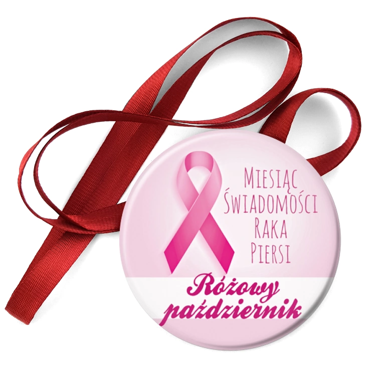 przypinka medal Miesiąc Świadomości Raka Piersi u Kobiet