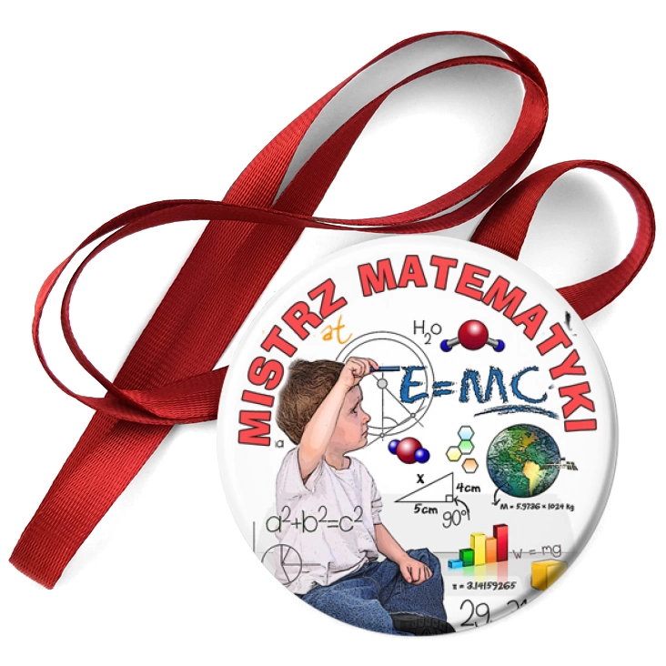 przypinka medal Mistrz matematyki z cyrklem