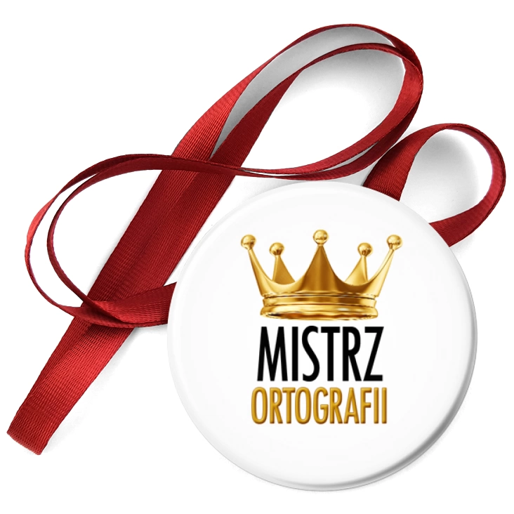 przypinka medal Mistrz Ortografii w koronie