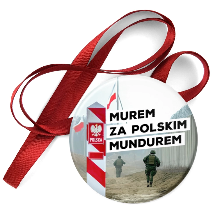 przypinka medal Murem za polskim mundurem na granicy państwa