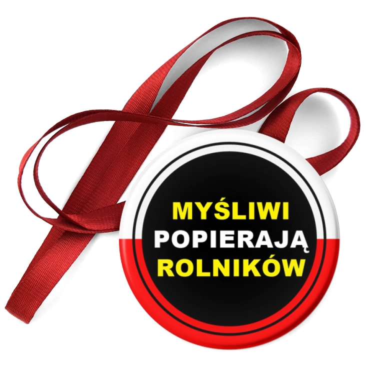 przypinka medal Myśliwi popierają rolników