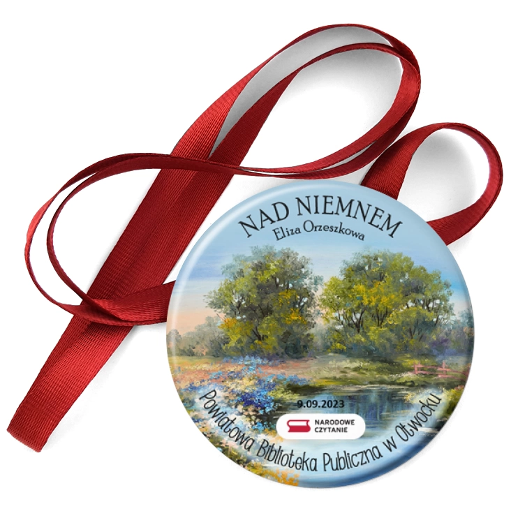 przypinka medal Narodowe Czytanie Eliza Orzeszkowa Biblioteka Otwock