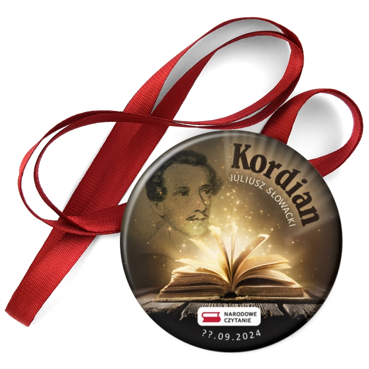 przypinka medal Narodowe Czytanie Kordian 2024