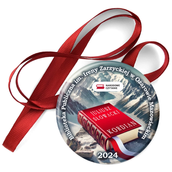 przypinka medal Narodowe Czytanie Kordian Ożarów Mazowiecki