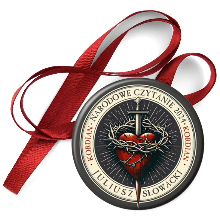 przypinka medal Narodowe czytanie Kordian ze sztyletem