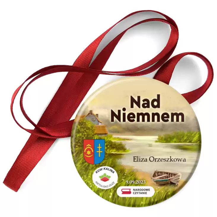 przypinka medal Narodowe Czytanie Nad Niemnem w Ostrowcu Świętokrzyskim
