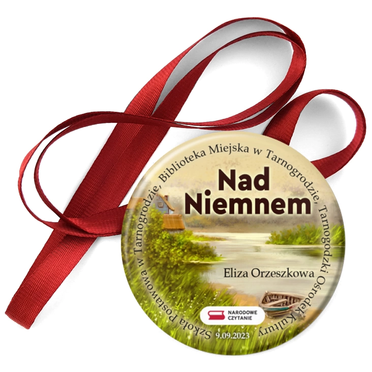 przypinka medal Narodowe Czytanie Nad Niemnem w Tarnogrodzie