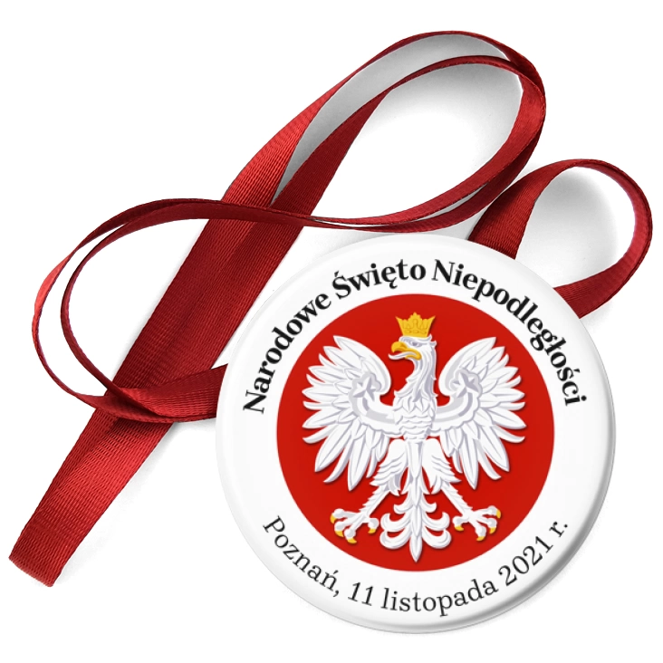 przypinka medal Narodowe Święto Niepodległości z godłem