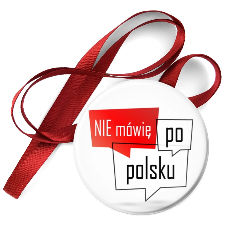 przypinka medal Nie mówię po polsku