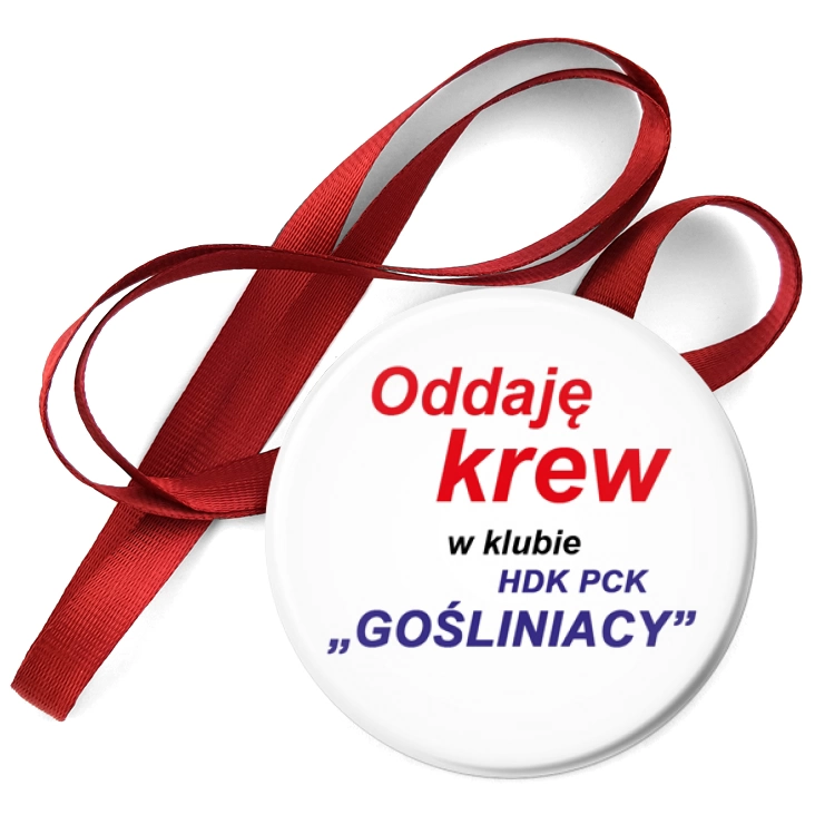 przypinka medal Oddaję krew w HDK PCK Gośliniacy