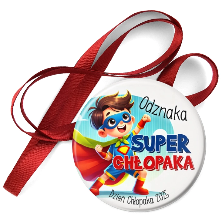 przypinka medal Odznaka na Dzień Chłopaka superbohater